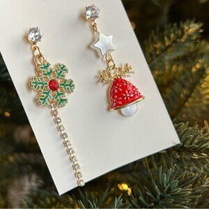 Snowflake and Bell Earrings ~ Brand New